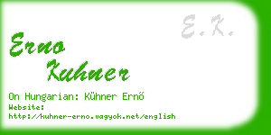 erno kuhner business card