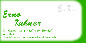 erno kuhner business card